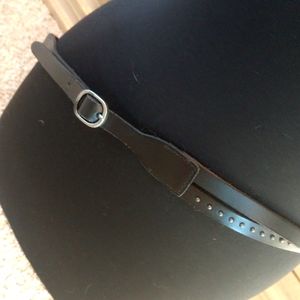 Frye & Co Belt Studded Leather Black Braided XL Studs Skinny Western